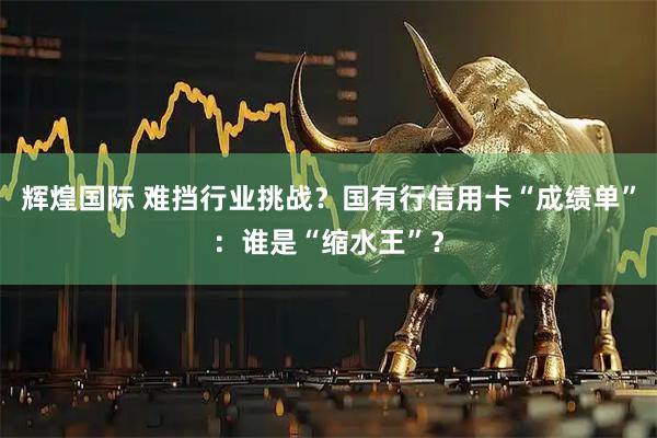 辉煌国际 难挡行业挑战？国有行信用卡“成绩单”：谁是“缩水王”？