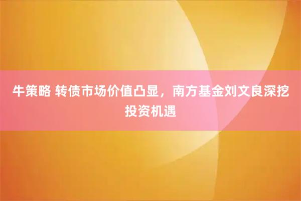 牛策略 转债市场价值凸显，南方基金刘文良深挖投资机遇