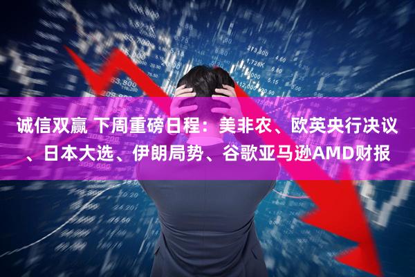 诚信双赢 下周重磅日程：美非农、欧英央行决议、日本大选、伊朗局势、谷歌亚马逊AMD财报