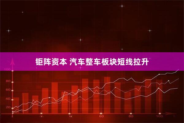 钜阵资本 汽车整车板块短线拉升